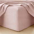 MooMee Fitted Bottom Sheet Only 100% Washed Cotton Linen Like Textured by MOOMEE