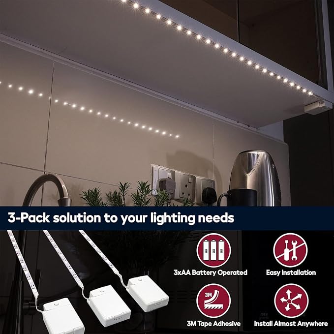 BestLuz Battery Powered LED Strip Lights, Wireless LED Strip Lights 40 inch x 3 - Image 6