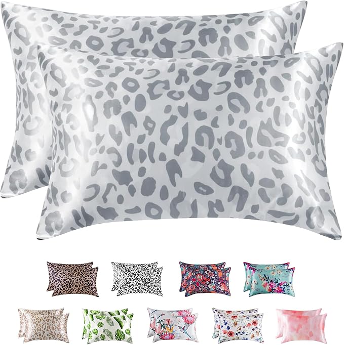 MR&HM Satin Pillowcase for Hair and Skin, Silk Satin Pillowcase 2 Pack by MRHM