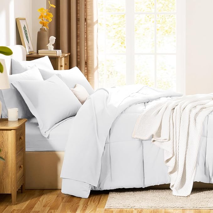 CozyLux Twin XL Comforter Set White - Image 8