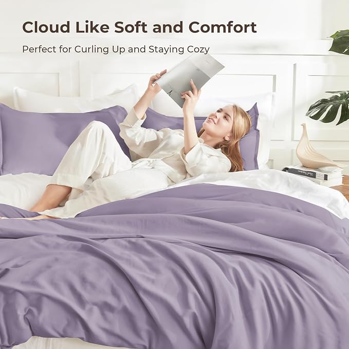 Litanika Twin XL Comforter Set Grayish Purple, 2 Pieces Extra Long Dorm Bedding - Image 2