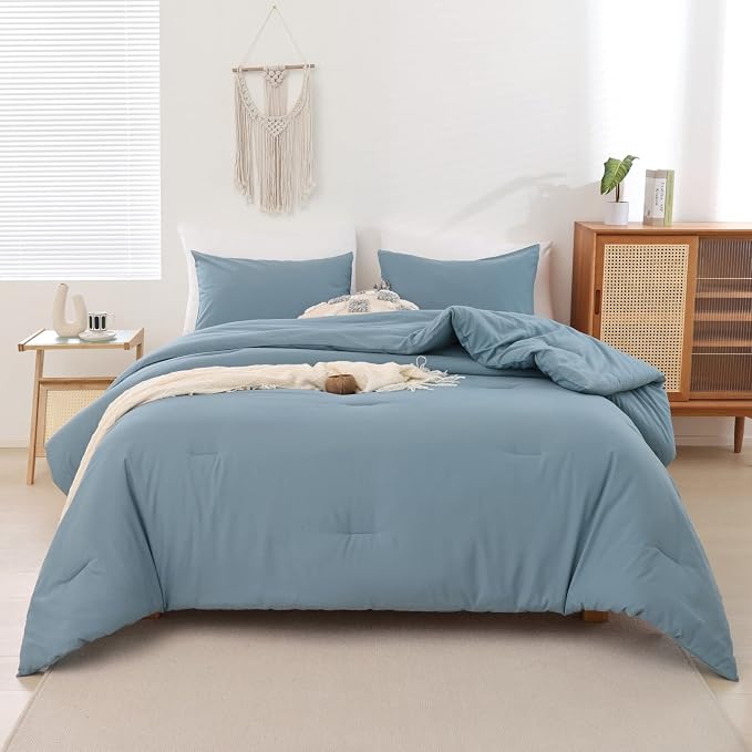 ROSGONIA Dusty Blue Twin/Twin XL Comforter Set - Image 3