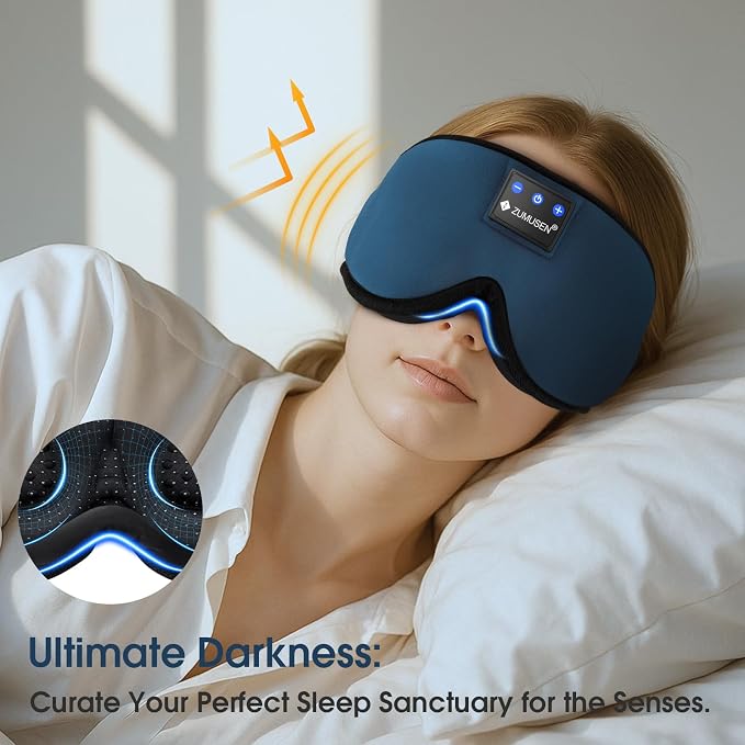 ZUMUSEN Bluetooth Sleep Headphones, 3D Wireless Music Eye Mask - Image 7