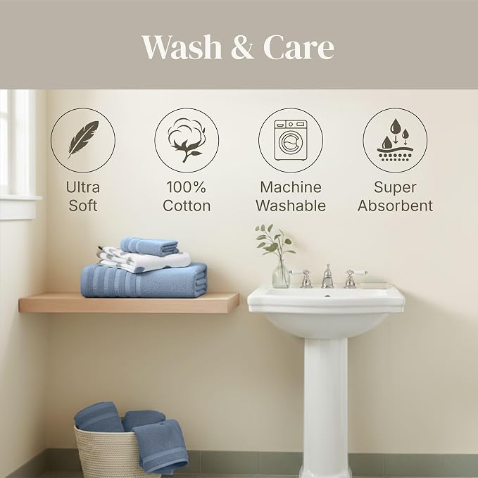 Modern Threads Natural Vine 6-Piece 100% Cotton Towel Set – Yarn Dyed Jacquard - Image 7