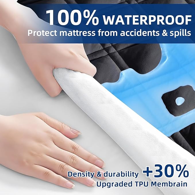 MEELUS Waterproof Queen Mattress Protector, Breathable Queen Size Mattress Pad - Image 4