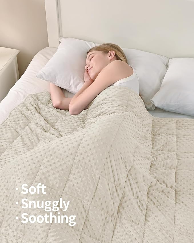 Mr. Sandman Weighted Blanket for Adults, Minky Dots Heavy Blanket for Women - Image 8