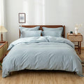 Simple&Opulence 100% Washed Linen Duvet Cover Set 5pcs Basic Style Natural by SimpleOpulence