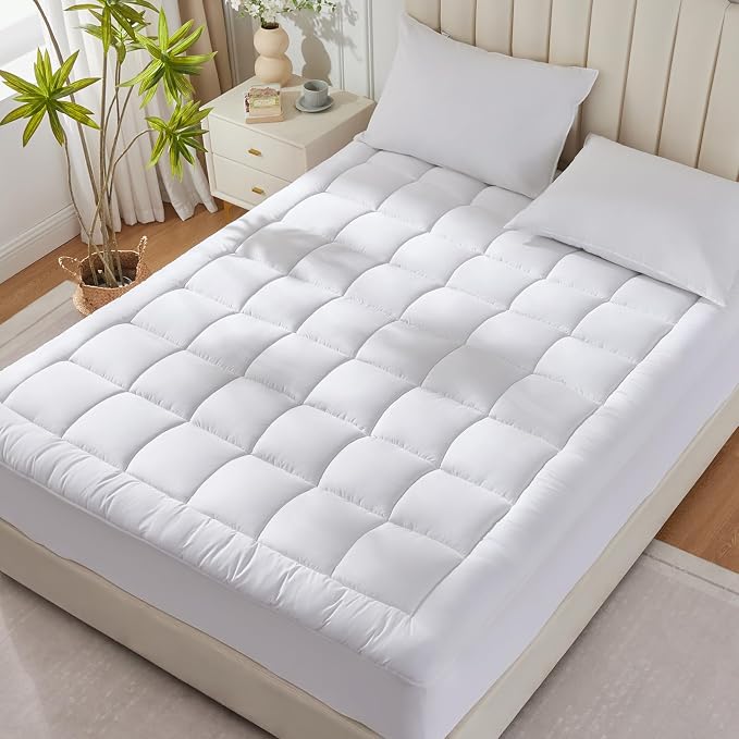 CozyLux Queen Size Mattress Pad Pillow Top Cotton Cooling Mattress Topper 8-21" - Image 8