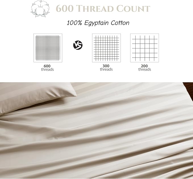 Cotton Flat Sheets Only, 600 TC 100% Cotton Flat Sheet Top Sheet Only, Twin - Image 3