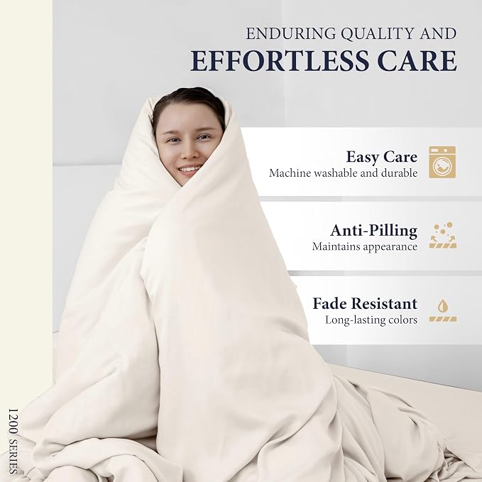 100% Egyptian Cotton Pillow Cases Standard/Queen Size Set of 2 - Image 6