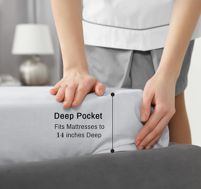 RUVANTI 100% Cotton Sheets – California King Percale Bedding, Cooling & - Image 6