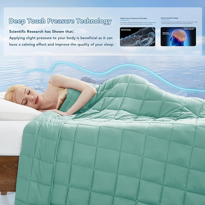 Topcee Weighted Blanket for Adults Twin Size Soft Cooling Heavy Blanket Sleeping - Image 3