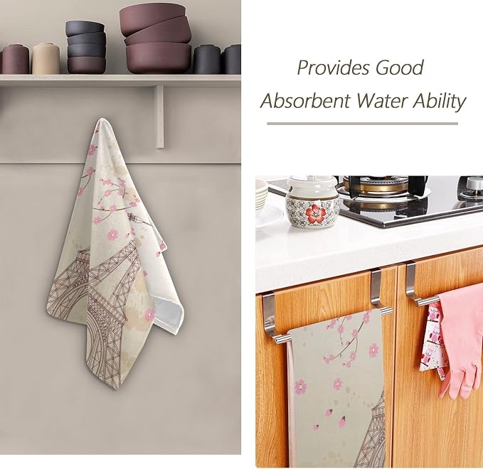 Pink Cherry Blossom Paris Hand Towels - Image 6