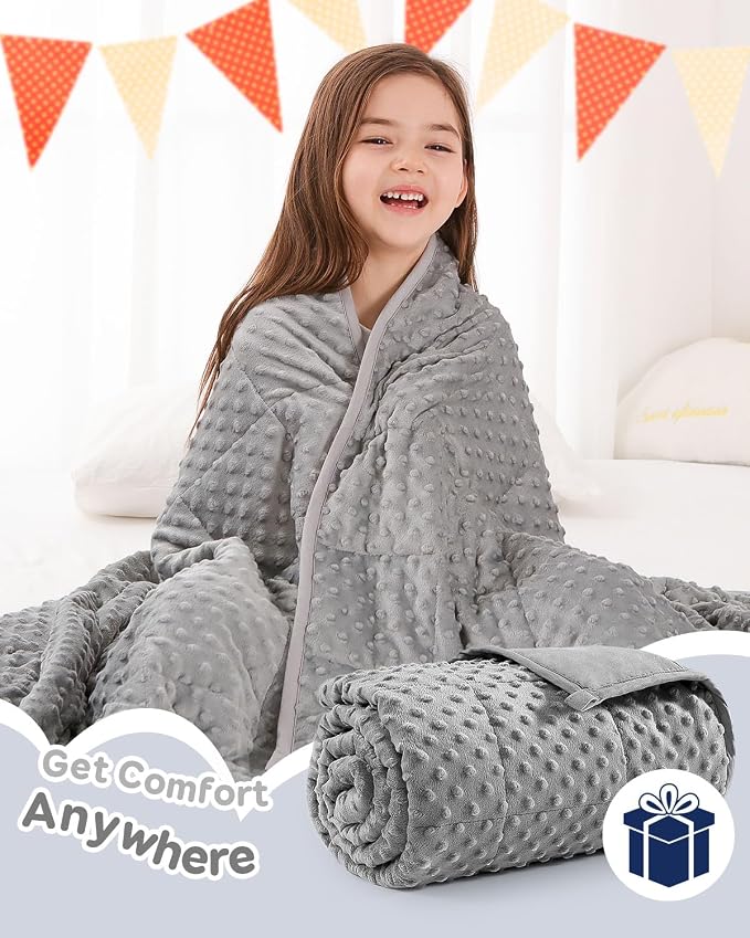 Kivik Weighted Blanket 7lbs, Small Minky Dotted Blankets, Soft Heavy Blanket - Image 6
