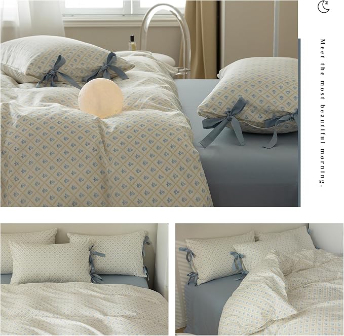 mixinni Blue Floral Duvet Cover Set Twin XL - Image 7