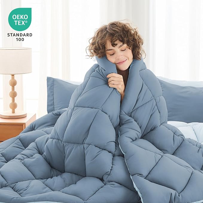 MUXHOMO 5 Pieces Twin XL Comforter Set, Reversible Bed in a Bag Twin XL Size - Image 2