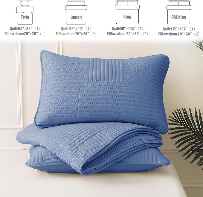 Whale Flotilla Ultra Soft Twin Quilt Bedding Set, Lightweight Microfiber Bluish - Image 6
