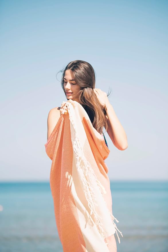 Bazaar Anatolia Turkish Beach Towel 100% Cotton Bath Towels 71x39 Quick Dry - Image 2