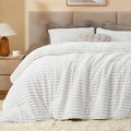 BEDELITE Fleece Queen Comforter Set -Super Soft & Warm Fluffy Bright White by BEDELITE