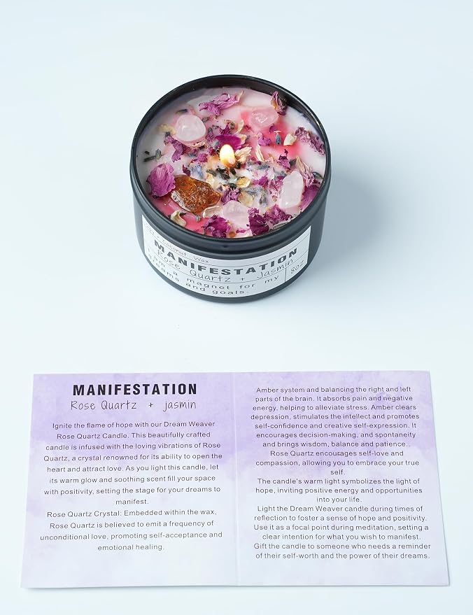 Crystal Soy Candles, Handmade Wishing Gifts, Wishing Law of Attraction - Image 7
