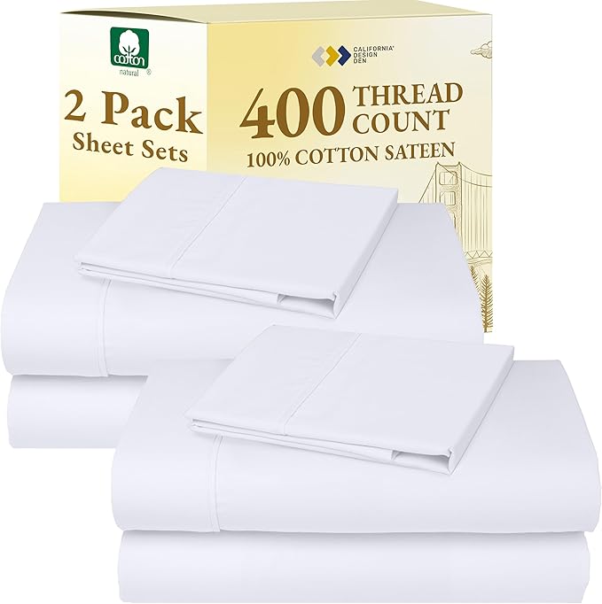 California Design Den 2-Pack Twin Cotton Sheets Sets by CaliforniaDesignDen