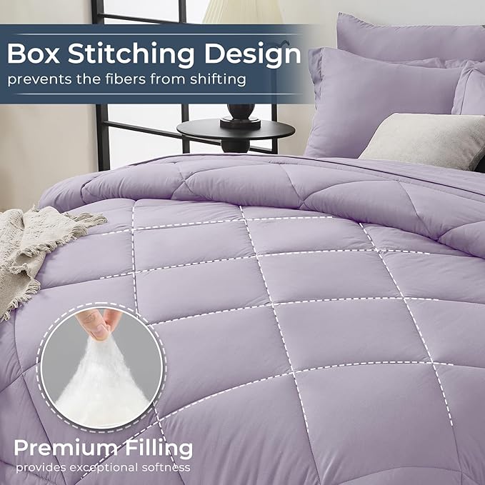 HEVUMYI King Purple Comforter Set - Image 5