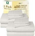 California Design Den 2-Pack Full 100% Cotton Sateen 400 Thread Count Sheets by CaliforniaDesignDen