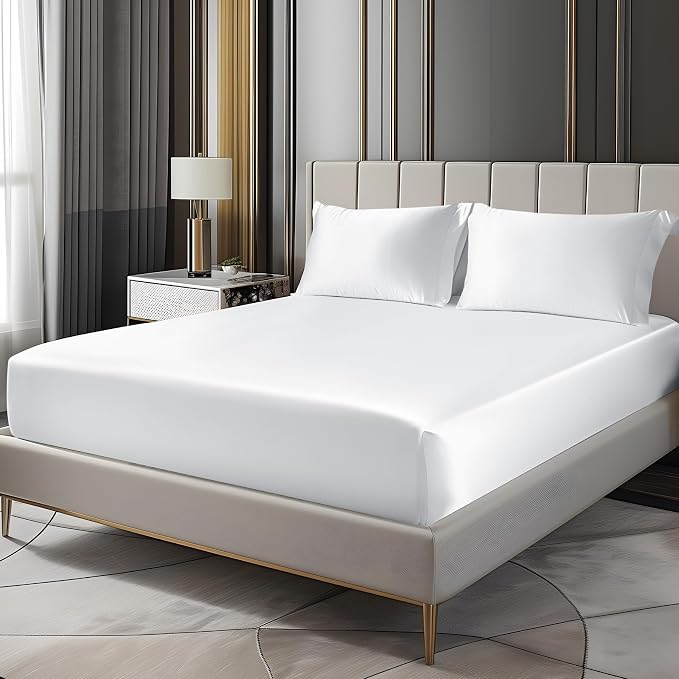 BEDELITE Satin Fitted Sheet and Pillowcase Set, Luxury Soft Similar to Silk by BEDELITE