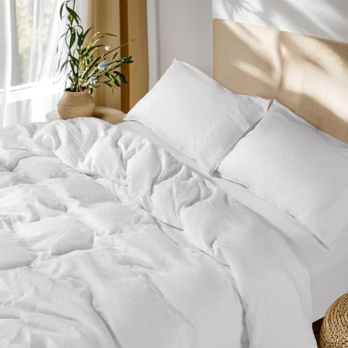 SONORO KATE 100% French Linen Duvet Cover Full Size, Soft Breathable by SONOROKATE