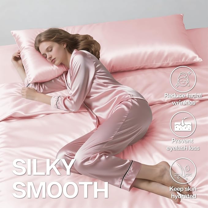 MR&HM Satin Body Pillow Cover, Soft and Breathable Body Pillow Case - Image 4