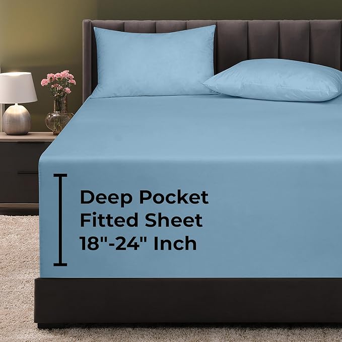 Royale Linens Extra Deep Pocket Twin Fitted Sheet Only by ROYALELINENS