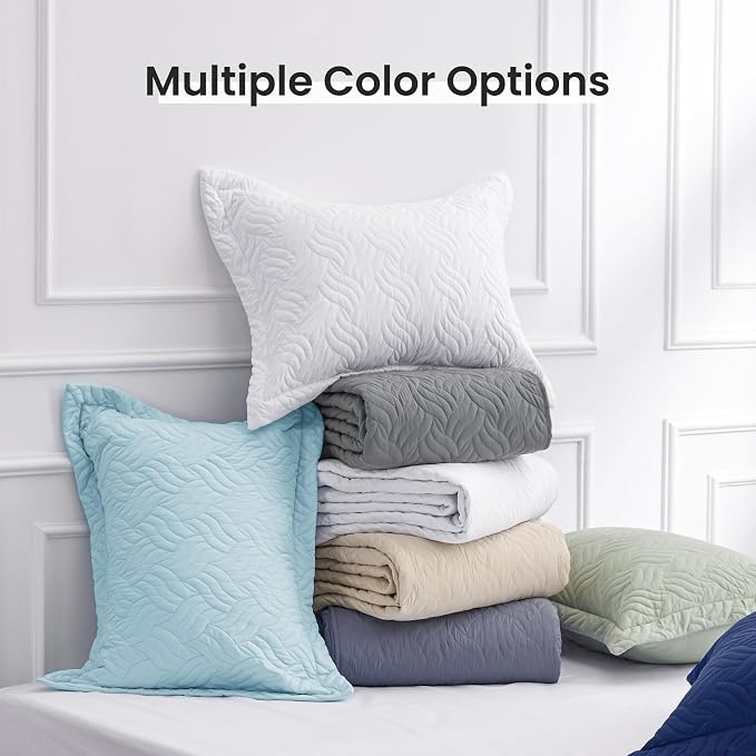 Love's cabin Twin Quilt Set Light Blue Bedspreads - Image 8