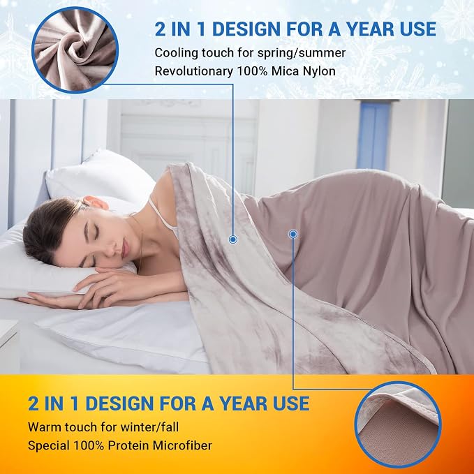 Topcee Cooling Blanket for Hot Sleepers, Absorbs Heat to Keep Body Cool for - Image 3