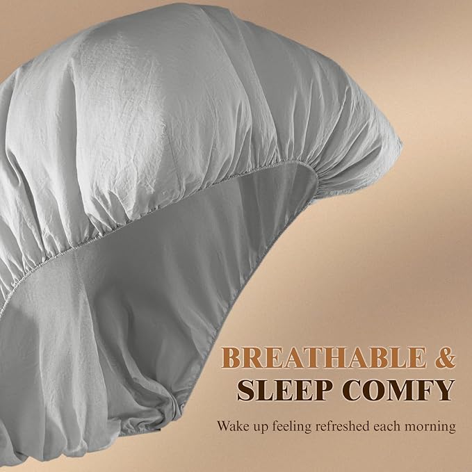 SONORO KATE 100% French Linen Fitted Sheet - Image 3