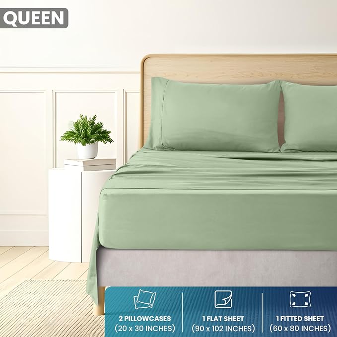 Utopia Bedding Queen Size 4 Piece Sheet Set - Image 2