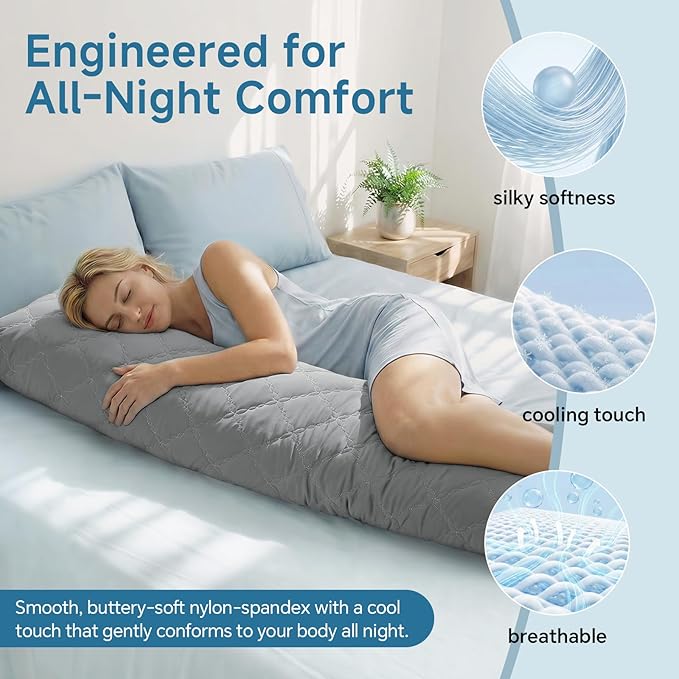 BEDELITE Cooling Body Pillow for Adults, Creative Ultra Soft Cool-Touch Quilted - Image 2