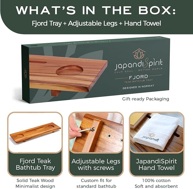 Teak Bathtub Tray for Tub 29” | Bath Tub Tray Wood for Small Tubs, Bath Tray - Image 9