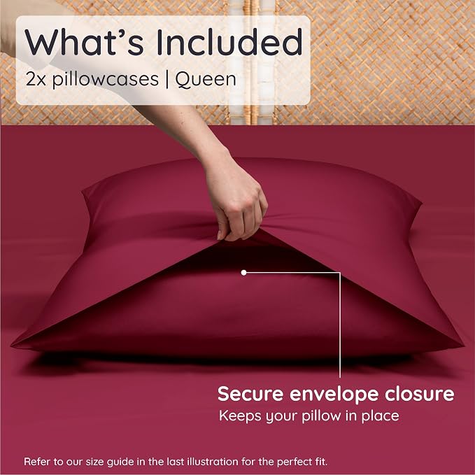 Bambaw 100% Viscose Derived from Bamboo Pillow Cases Queen Size Set of 2 - Image 2