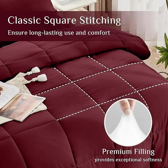 JOLLYVOGUE Twin Comforter Set, Ultra-Soft Bed in a Bag Twin Size 5 Pieces - Image 3