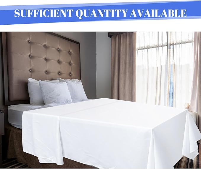 Preboun 15 Pcs White Flat Sheets Bulk Twin Size Soft Microfiber Top Flat - Image 5