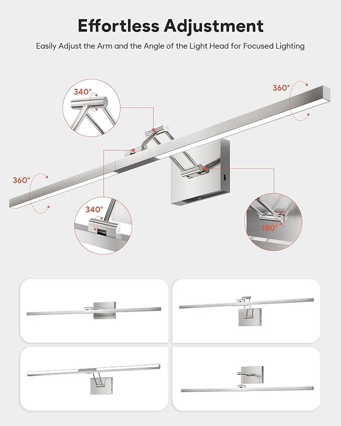 VONLUCE 36" LED Bathroom Vanity Light, 3CCT Modern LED Vanity Lights - Image 4