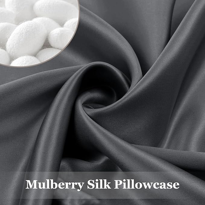 Adubor Mulberry Silk Pillowcase 2 Pack Pillow Cases - Image 3