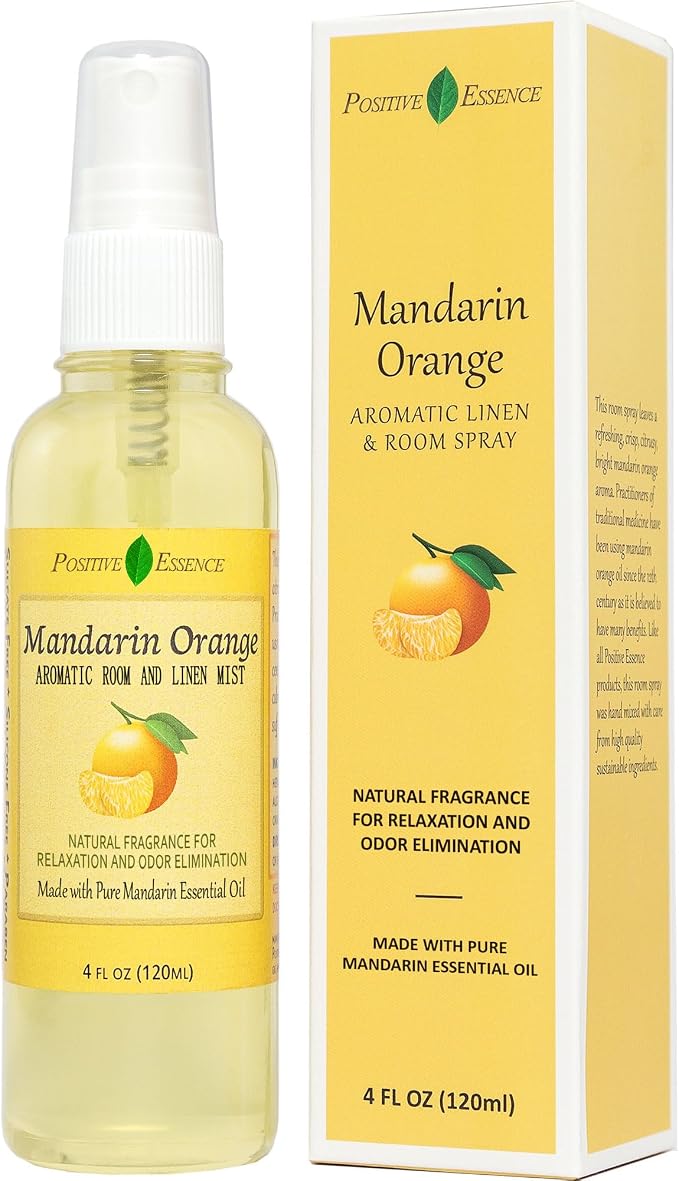 Mandarin Orange Linen and Room Spray, Natural Air Freshener Made by PositiveEssence