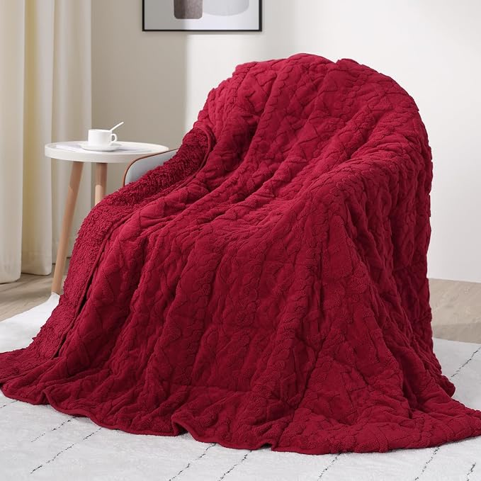 Drewin Adults Weighted Blanket Queen Size 15 lbs, 3D Stylish Fluffy Jacquard by Home