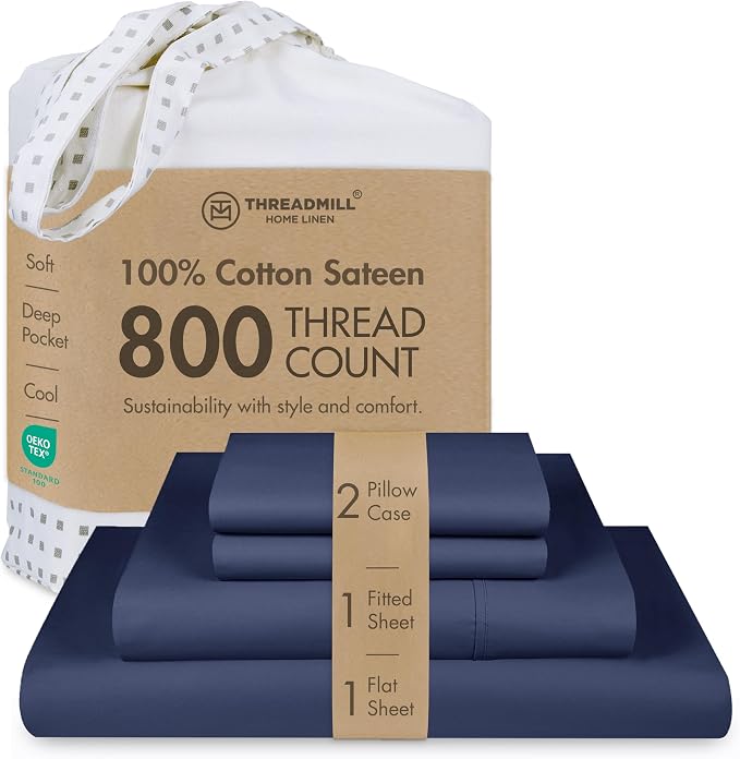 Threadmill Luxury 800 Thread Count King 100% Cotton Sheets by ThreadmillHomeLinen