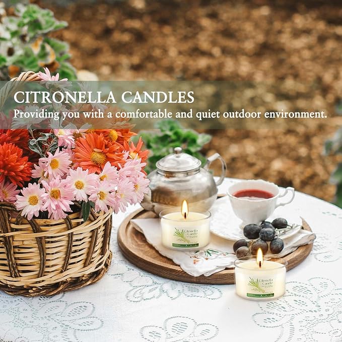 40-Pack Citronella Scented Tealight Candles -Outdoor Candles Natural Soy Wax - Image 6