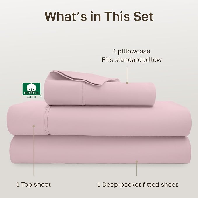 California Design Den Soft Twin Size 100% Cotton Sheet Sets, 400 Thread Count - Image 4