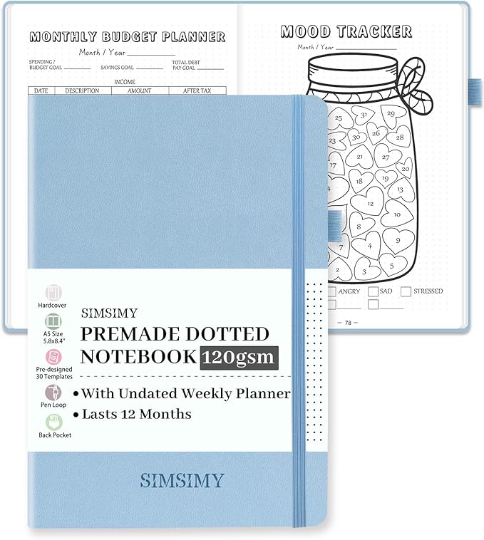 Premade Dotted Journal Notebook by SIMSIMY