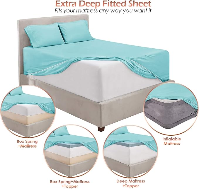 Hearth & Harbor Extra Deep Pocket Queen Sheets Sets - Image 6