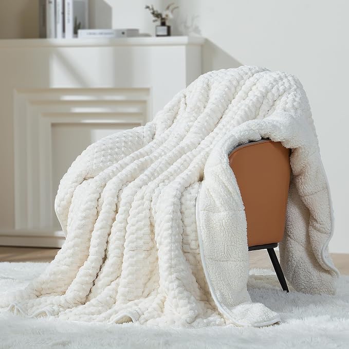 Mr. Sandman Weighted Blankets for Adults Queen Size 12lbs, Warm Sherpa Fleece by MrSandman